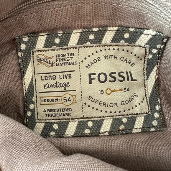 Fossil Long Live Vintage Leather Dr Bag Purse Satchel Brown Issue 54 Gold - Picture 5 of 13